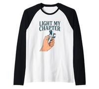Light My Chapter Dark Romance Reader Smut Smutty Book Merch Raglan Baseball Tee