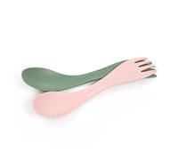 Light My Fire Spork Little 2-in-1 Durable Kids Cutlery Set 3 Year Old 2-Pack Reusable Travel Toddler Cutlery Set, BPA-Free Easy-to-Use Picnic Sporks Plastic Camping Accessories On-The-Go, Green/Pink