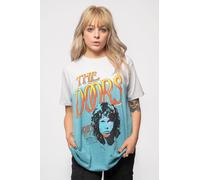 Light My Fire Stacked Blue Dye Wash T Shirt Doors Blue XXL