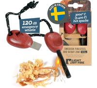 Light My Fire Swedish Flint Fire Starter Ferro Rod Survival Tools SCOUT Fire Steel Bushcraft Camping Gear Flint and Steel Fire Starter Kit 2-in-1 Fire Flint and Striker 3,000 Strikes