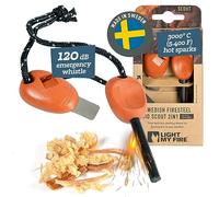 Light My Fire Swedish Flint Fire Starter Ferro Rod Survival Tools SCOUT | Fire Steel Bushcraft Camping Gear | Flint and Steel Fire Starter Kit 2-in-1 Fire Flint and Striker 3,000 Strikes