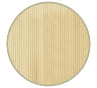 vidaXL Bamboo Rug - 60 cm Round Area Mat, Anti-Slip, Modern Beige Floor Covering for Living Room/Hallway, Easily Cleanable & Durable