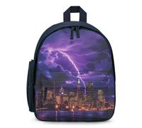 Light-ning Storm over San Francisco Skyline Travel Backpack Casual Daypack Shoulder Bag with Adjustable Straps for Hiking