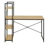 Light Oak Effect Desk with Shelves | Laxton