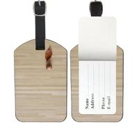 Light Oak Flooring Luggage Tags, Pu Leather Cute Luggage Tags with Privacy Protection Cover, Creative Tag Bags Baggage Labels Suitcase Marker, Men Women Suitcase Accessories, Gifts for Women