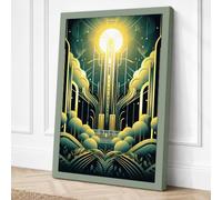 Light of Knowledge Art Deco Canvas Wall Art Print 18x12 Inch