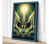 Light of Knowledge Art Deco Canvas Wall Art Print 18x12 Inch (46 x 30 cm)