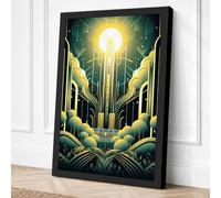 Light of Knowledge Art Deco Canvas Wall Art Print 30x20 Inch