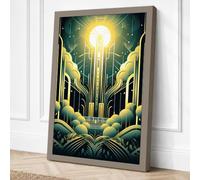 Light of Knowledge Art Deco Canvas Wall Art Print 30x20 Inch (76 x 51 cm)