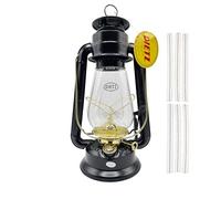 Light of Mine - Dietz #20 Junior Black with Gold Trim Oil Lantern with 5/8" Replacement Wick Strips (Black with Gold Trim)