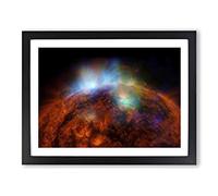 Light Of The Sun In Abstract Modern Art Framed Print | A3 Black Framed Wall Art | Ready to Hang | Abstract Fantasy Picture | Living Room Bedroom Lounge Office