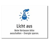 Light Off - When Leaving Please Turn Off - Save Energy - Sticker A4: 297 x 210 mm - With Graphic and Text