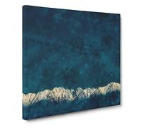 Light on the Mountain Top Canvas Print | Gallery Wrapped 30mm Frame Wall Art | 14x14 inches | Ready to Hang | Modern Landscape Picture | Living Room Bedroom Lounge Office