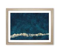 Light On The Mountain Top Painting Modern Art Framed Print | A3 Oak Framed Wall Art | Ready to Hang | Modern Landscape Picture | Living Room Bedroom Lounge Office