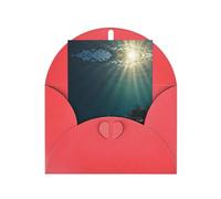 Light on the seabed patterned Red party invitation, vertical greeting card, suitable for anniversary