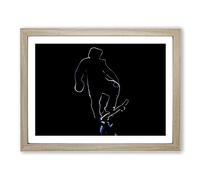 Light paint Skateboarder Skateboarding Modern Framed Print | A3 Oak Framed Wall Art | Ready to Hang | Modern Nature Picture | Living Room Bedroom Lounge Office