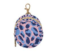 Light Peach Blue Leopard Print Infants Baby Pacifier Case Holder Portable Change Purse Key Holder, Neutral Baby Items Protector de chupones para