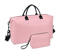 Light Peach Solid Color Pure Plain Large Bag Overnight Bag Sports Gym Bag with Adjustable Strap for Business Trips Large Capacity, light Peach Solid color Pure Plain, One Size
