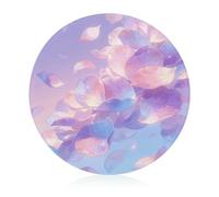 Light Petals Tempered Glass Cutting Board Non Slip Heat Resistant Chopping Mat Round Glass Cutting Boards for Kitchen Heavy Duty Chopping Boards for Countertop Cheese Board