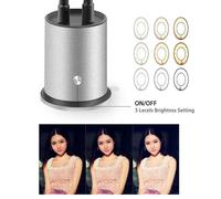 Light Phone Holder Stand with Flexible Long Arms Selfie Ring | Three Colour Fill Light, 360 Degree Rotating Bracket, Adjustable Angle, Metal Build, White Finish