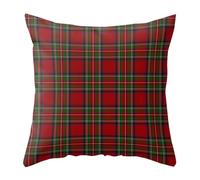 Light Pillows Decorative Throw Pillow Covers Scottish Tartan Cushion For Farmhouse Home Holiday Red And Green Blunt Pillows (Red, One Size)
