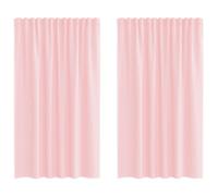 (light pink, 140 x 175 cm) vidaXL Voile Curtains with Rod Pockets 2 pcs Black net curtain sheer curtain
