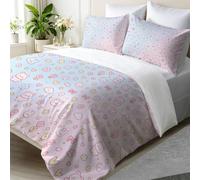 Light Pink 3 Piece King Bedding Set Little Bear and Rabbit Duvet Cover