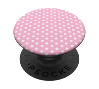 Light Pink and White Polka Dot Preppy Vintage Dotted Girly PopSockets Adhesive PopGrip