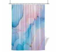 Light Pink Blue Marble Shower Curtain for Bathroom, Modern Art Abstract Gold Texture Ombre Waterproof Cloth Fabric Bathroom Accessories Set with 12 Rust Proof Plastic Hooks, 72” x 84”