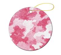 Light Pink Cow Skin Pattern Christmas Tree Hanging Ornaments,2 Pieces, 7.2CM Round Double-Sided