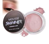 Light Pink Cream Shimmer Mousse Eyeshadow with Waterproof Formula - Smooth Blendable Glow Makeup for Festive Occasions and Everyday Wear in 02 Shade, Long-Lasting Smudge-Resistant Velvety Finish