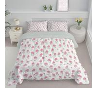 Light Pink Cute Rose Florals Single Duvet, Reversible Coverless Medieval Illustrations Duvet, Anti Allergy Bed Quilt For All Seasons - Soft Washable Comforter Bedding With Pillowcases