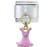 Light Pink Dress Dangle Italian Charm Fits all 9mm Italian Style Charm Bracelets