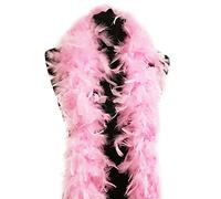 Light Pink Feather Boa 80g Deluxe Turkey Feather Scarf Shawl Fancy Dress | Light Pink180cm 1.8m long, mid weight, feather scarf wrap, 1920s Gatsby flapper, burlesque, party boa, photo booth props