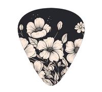 Light pink flowers Guitar picks in thin, medium, and thick sizes, 12-piece set, suitable for electric guitar and various instruments