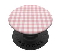 Light Pink Gingham Plaid Aesthetic Check Pattern PopSockets Adhesive PopGrip