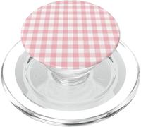 Light Pink Gingham Plaid Aesthetic Check Pattern PopSockets PopGrip for MagSafe