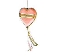 Light Pink Heart Shape Decorations 11x26cm - Christmas Tree Hanging Decorations Festive Decorative Ornaments Fairy Tale Themed Xmas Tree Pendant