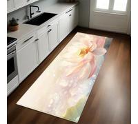Light Pink Kitchen Rug Mat Lotus leaves in the pond 50 x 80 cm Non-Slip Rubber Backed Washable Long Floor Mat Carpet Runner for Hallway Dining Room Entrance