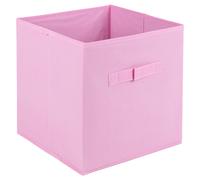 (Light Pink Large, 1) Collapsible Cube Storage Boxes Carry Handles