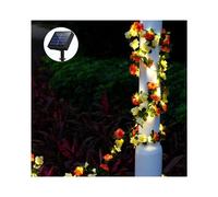 (Light pink+orange rose, 10M 100LED?Solar?) Artificial Maple Leaf String Lights Garland Wedding Christmas Party Decor Lamp