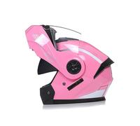 (light pink pattern-clear lens, L) New High Quality Bld Motorcycle Full Face Helmet Four Seasons Motocross Racing Modular Flip Up Men Women Off Road Helmet