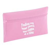 Light Pink Pencil Case Finding My Inner Peace One Cuppa at a Time | Polyester, Zipped
