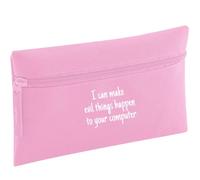 Light Pink Pencil Case I Can Make Evil Things Happen to your Computer | Polyester, Zipped