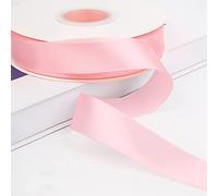 Light Pink Ribbon - 25mm Width (1") Satin Ribbon 91 Meters (Full Reel) for Gift Wrapping, Card Making, Crafts and Scrapbooking