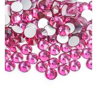 Light Pink/Rose Glass 3D Nail Art Rhinestones ss3 ss4 ss5 ss6 ss8 ss10 ss12 ss16 ss20 ss30 Crystal Nails Non HotFix Decorations-Fuchsia-SS30 288pcs