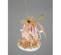 Light Pink Santa Bell 8x10cm - Christmas Tree Hanging Decorations Festive Decorative Ornaments Fairy Tale Themed Xmas Tree Pendant
