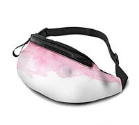 Light Pink Stain Watercolor Casual Waist Bag for Men Woman Abstract Color Blush Splash Blot Ink On White Durable Fanny Pack Enjoy Sport Hiking Running Cycling Outdoor