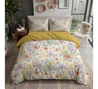 light pink Super King Size Duvet Set - Super King Size Bedding Set, Farmhouse Country Cabin Bedding | Flowers Iris Poppy Daisy Bed Set with 2 Pillowcases, Soft Microfiber Duvet Cover,260x220cm