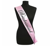 Light Pink With Black Writing ‘Bridesmaid’ Sash